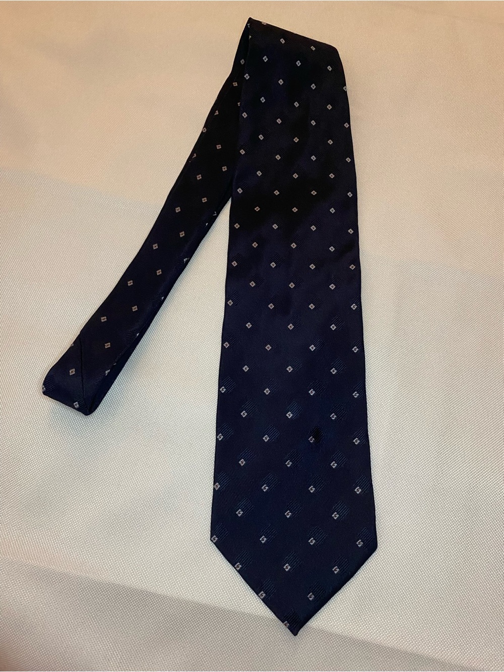 Armani Collezioni Navy Tie with Small Diamond Motif